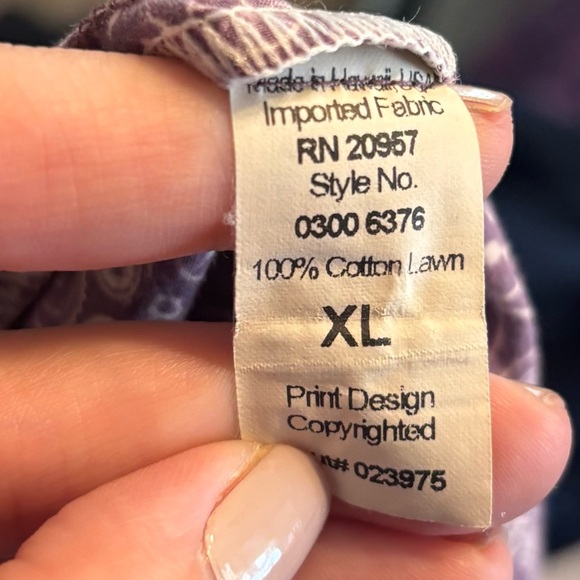 Tori Richard Hawaii Purple Wheel Spoke Short Sleeve Button Down Shirt Mens XL - Picture 6 of 6